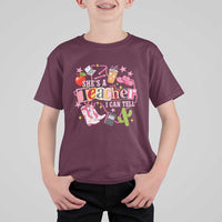 She is a Teacher I Can Tell School Aesthetic T Shirt For Kid Retro Groovy Western Cowgirl Texas