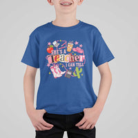 She is a Teacher I Can Tell School Aesthetic T Shirt For Kid Retro Groovy Western Cowgirl Texas