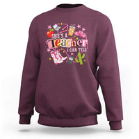 She is a Teacher I Can Tell School Aesthetic Sweatshirt Retro Groovy Western Cowgirl Texas