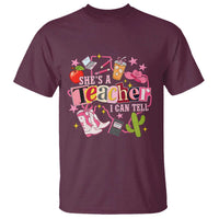 She is a Teacher I Can Tell School Aesthetic T Shirt Retro Groovy Western Cowgirl Texas