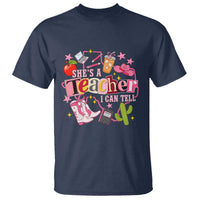 She is a Teacher I Can Tell School Aesthetic T Shirt Retro Groovy Western Cowgirl Texas