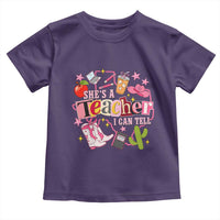 She is a Teacher I Can Tell School Aesthetic Toddler T Shirt Retro Groovy Western Cowgirl Texas