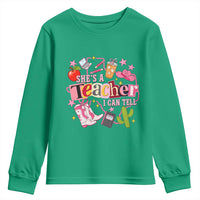 She is a Teacher I Can Tell School Aesthetic Youth Sweatshirt Retro Groovy Western Cowgirl Texas