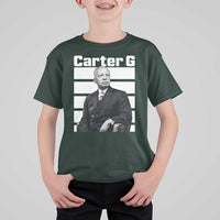 Inspiring Father of Black History Icon Portrait T Shirt For Kid Carter G Civil Rights Legacy Supporter