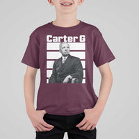 Inspiring Father of Black History Icon Portrait T Shirt For Kid Carter G Civil Rights Legacy Supporter