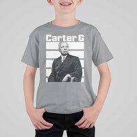 Inspiring Father of Black History Icon Portrait T Shirt For Kid Carter G Civil Rights Legacy Supporter