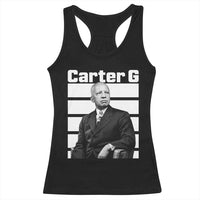 Inspiring Father of Black History Icon Portrait Racerback Tank Top Carter G Civil Rights Legacy Supporter