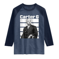 Inspiring Father of Black History Icon Portrait Raglan Shirt Carter G Civil Rights Legacy Supporter