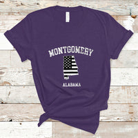 Montgomery Alabama AL Vintage American Flag T Shirt - Wonder Print Shop