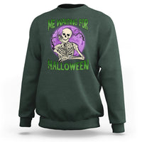Funny Skeleton Sweatshirt Me Waiting For Halloween Skeleton Funny Halloween Costume - Wonder Print Shop