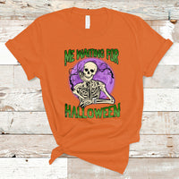 Funny Skeleton T Shirt Me Waiting For Halloween Skeleton Funny Halloween Costume - Wonder Print Shop