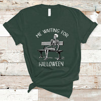 Funny Skeleton T Shirt Me Waiting For Halloween Skeleton Lover Halloween Costume - Wonder Print Shop