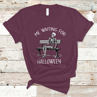 Funny Skeleton T Shirt Me Waiting For Halloween Skeleton Lover Halloween Costume - Wonder Print Shop