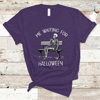 Funny Skeleton T Shirt Me Waiting For Halloween Skeleton Lover Halloween Costume - Wonder Print Shop