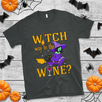Halloween Witch T Shirt Witch Way To The Wine Halloween Drinking for Wiccan Witches - Wonder Print Shop