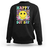 Happy Dot Day Sweatshirt Cute Smile Face Retro Groovy - Wonder Print Shop