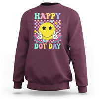 Happy Dot Day Sweatshirt Cute Smile Face Retro Groovy - Wonder Print Shop