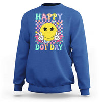 Happy Dot Day Sweatshirt Cute Smile Face Retro Groovy - Wonder Print Shop