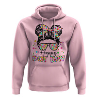 Happy Dot Day Messy Bun Girl Hoodie Colorful Polka Dots - Wonder Print Shop