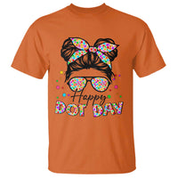 Happy Dot Day Messy Bun Girl T Shirt Colorful Polka Dots - Wonder Print Shop