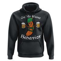 Funny Oktoberfest Hoodie On My Wurst Behavior German Sausage - Wonder Print Shop
