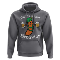 Funny Oktoberfest Hoodie On My Wurst Behavior German Sausage - Wonder Print Shop