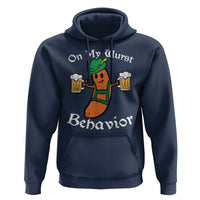 Funny Oktoberfest Hoodie On My Wurst Behavior German Sausage - Wonder Print Shop