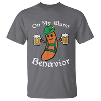 Funny Oktoberfest T Shirt On My Wurst Behavior German Sausage - Wonder Print Shop