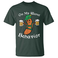 Funny Oktoberfest T Shirt On My Wurst Behavior German Sausage - Wonder Print Shop
