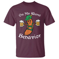Funny Oktoberfest T Shirt On My Wurst Behavior German Sausage - Wonder Print Shop