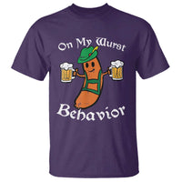 Funny Oktoberfest T Shirt On My Wurst Behavior German Sausage - Wonder Print Shop