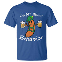 Funny Oktoberfest T Shirt On My Wurst Behavior German Sausage - Wonder Print Shop