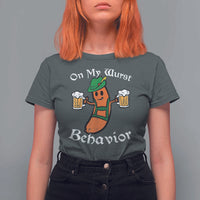 Funny Oktoberfest T Shirt For Women On My Wurst Behavior German Sausage - Wonder Print Shop
