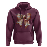 Coquette Bow Pumpkin American Football Hoodie Retro Thanksgiving Autumn Vibe - Wonder Print Shop