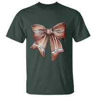 Coquette Bow Pumpkin American Football T Shirt Retro Thanksgiving Autumn Vibe - Wonder Print Shop