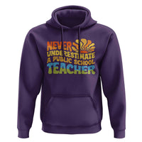 Never Underestimate A Public School Teacher Hoodie Tim Walz 2024 Saying Public Education - Wonder Print Shop