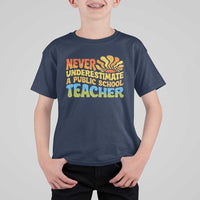 Never Underestimate A Public School Teacher T Shirt For Kid Tim Walz 2024 Saying Public Education - Wonder Print Shop