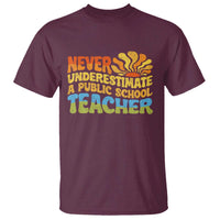 Never Underestimate A Public School Teacher T Shirt Tim Walz 2024 Saying Public Education - Wonder Print Shop
