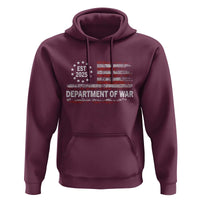 Department of War Est 2025 Hoodie Patriotic Military Vintage Grunge American Flag - Wonder Print Shop