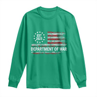 Department of War Est 2025 Long Sleeve Shirt Patriotic Military Vintage Grunge American Flag - Wonder Print Shop