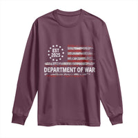 Department of War Est 2025 Long Sleeve Shirt Patriotic Military Vintage Grunge American Flag - Wonder Print Shop
