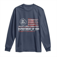 Department of War Est 2025 Long Sleeve Shirt Patriotic Military Vintage Grunge American Flag - Wonder Print Shop