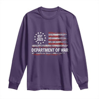 Department of War Est 2025 Long Sleeve Shirt Patriotic Military Vintage Grunge American Flag - Wonder Print Shop