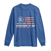 Department of War Est 2025 Long Sleeve Shirt Patriotic Military Vintage Grunge American Flag - Wonder Print Shop