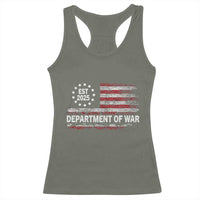 Department of War Est 2025 Racerback Tank Top Patriotic Military Vintage Grunge American Flag - Wonder Print Shop