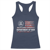 Department of War Est 2025 Racerback Tank Top Patriotic Military Vintage Grunge American Flag - Wonder Print Shop