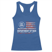 Department of War Est 2025 Racerback Tank Top Patriotic Military Vintage Grunge American Flag - Wonder Print Shop