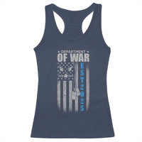 Department of War Est 2025 Racerback Tank Top Military Patriotic Dog Tags American Flag - Wonder Print Shop