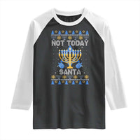 Ugly Sweater Hanukkah Raglan Shirt Not Today Santa Chanukah Jewish Festival Jew