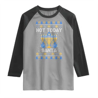 Ugly Sweater Hanukkah Raglan Shirt Not Today Santa Chanukah Jewish Festival Jew